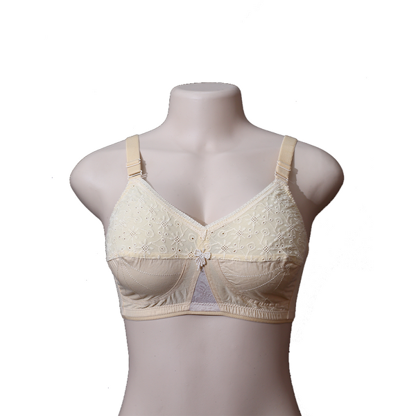 LIBRA SAVLI SKIN COTTON CHIKAN BRA B CUP Minor Fault