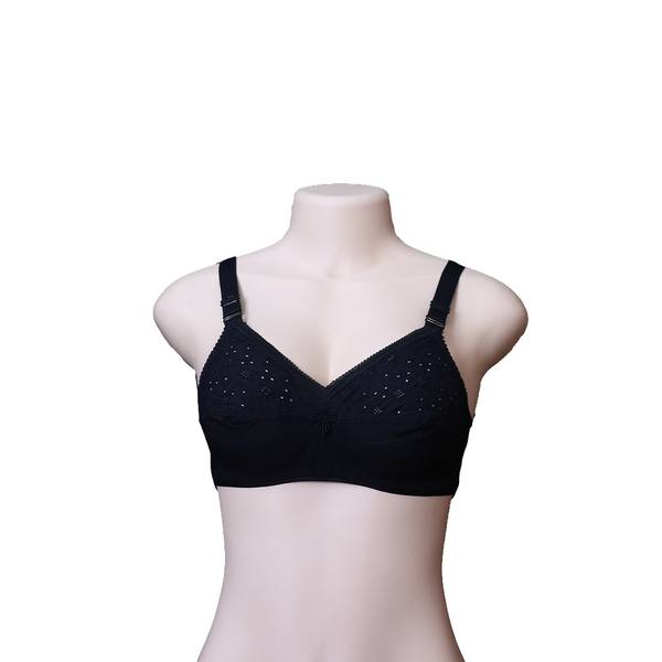 LIBRA SAVLI BLACK COTTON CHIKAN BRA B CUP