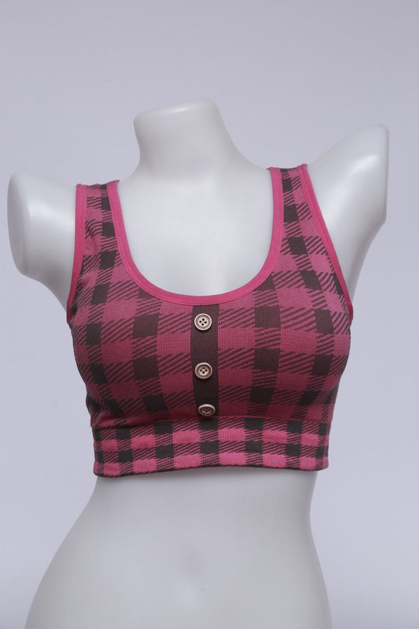 Checked with Button Air Bra AH03183